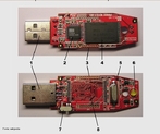 Componentes internos de um pendrive: 1- Conector USB 2- Dispositivo de controle de armazenamento USB 3- Pontos de teste 4- Chip de memria flash 5- Cristal oscilador 6- LED 7- Chave de proteo contra gravao 8- Espao para um chip de memria flash adicional <br /><br />  Palavras-chave: Tecnologia, memria flash, energia, computador, conector, eletrnica, informtica, led, chip. 