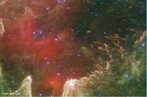 Imagem das colunas da criação da estrela, também conhecido como um berçário estelar. <br /><br /> Palavras-chave: Astronomia, estrelas, nuvem molecular, galáxia, partículas, espaço, formação estelar, gravitação universal, supernova, energia potencial.