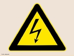 Imagem do smbolo internacional de alta tenso. <br /><br /> Palavras-chave: Eletromagnetismo, alta tenso, corrente eltrica, eletricidade, corrente alternada.