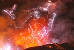 Raios em erupções vulcânicas. <br /> Palavras-chave: Cargas elétricas, eletricidade estática, vulção.  