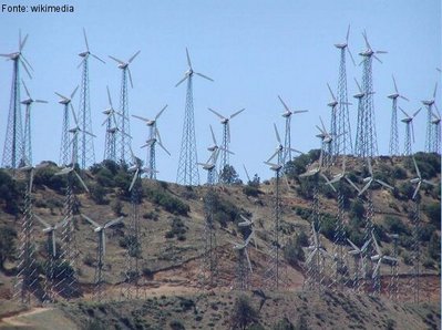 Dispositivo gerador de energia eltrica a partir do movimento das ps giradas pelo vento.
<br /> <br />
Palavras-chave: Turbina elica, gerador, potncia, converso de tenso, energia elica, aerogerador, vento, eletricidade.
 