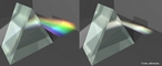 Luz separada em diferentes cores. <br /><br /> Palavras-chave: Óptica, prisma, dispersão, refração, luz, velocidade, densidade, cores.