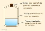 Calor  a energia transferida de um corpo para outro em consequncia da diferena de temperatura entre eles. As garrafas trmicas possuem vrios isolamentos que evitam a troca de calor entre interior e exterior, o que permite conservar os lquidos quentes ou gelados por mais tempo. <br /><br /> Palavras-chave: Calor, temperatura, corpos, transferncia, radiao, conduo, conveco,   